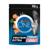 Purina - One Croquettes saumon Protein extra pour chat adulte stérilisé, 900g