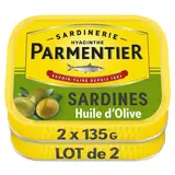 Parmentier Sardines à l'huile d'olive en conserve, 2x135g