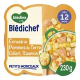 Blédina - Blédi'chef Ecrasé de Pommes de terre Céleri Saumon Assiette Bébé dès 12 mois, 230g