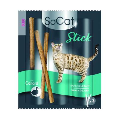 Riga Socat Stick Canard Friandise pour Chat, 3x6g