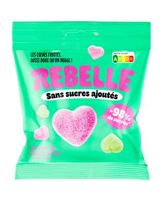 Bonbons acidulés Coeurs "Fluffy", Rebelle   (50 g)