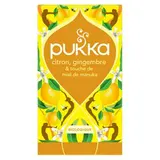 Infusion citron gingembre & touche de miel de manuka BIO, Pukka (20 sachets, 34 g)