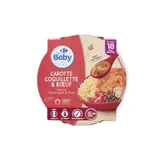 Plat bébé dès 18 mois Carotte Coquillette Bœuf avec Morceaux CARREFOUR BABY
