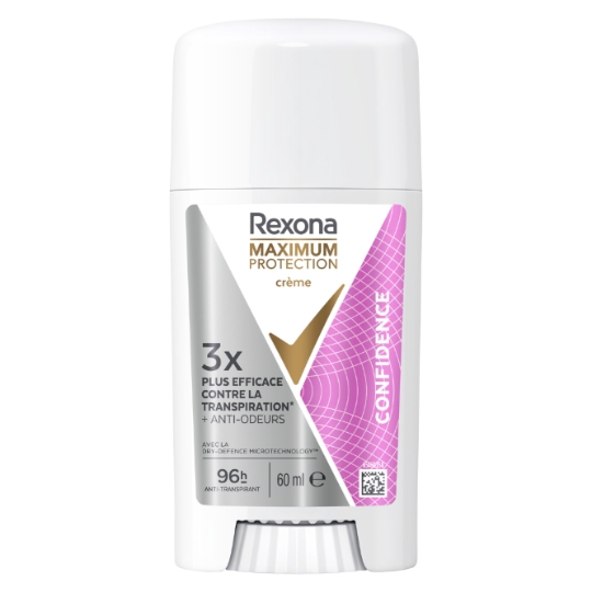 Déodorant Crème Anti-Transpirant et Anti-odeurs 96H Maximum Protection Confidence REXONA