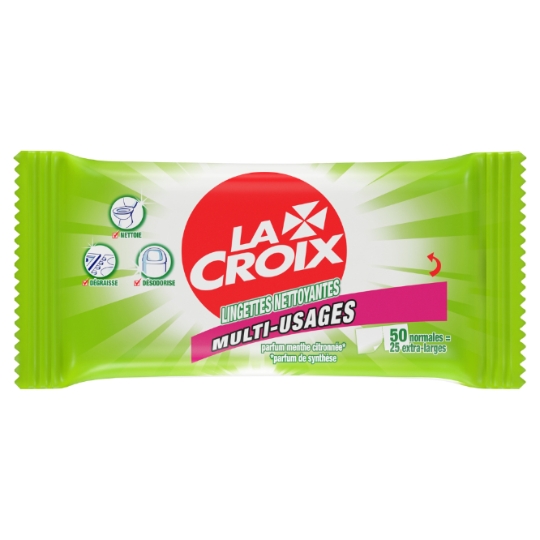 Lingettes Nettoyantes Multi-Usages Parfum Menthe Citronnée LA CROIX