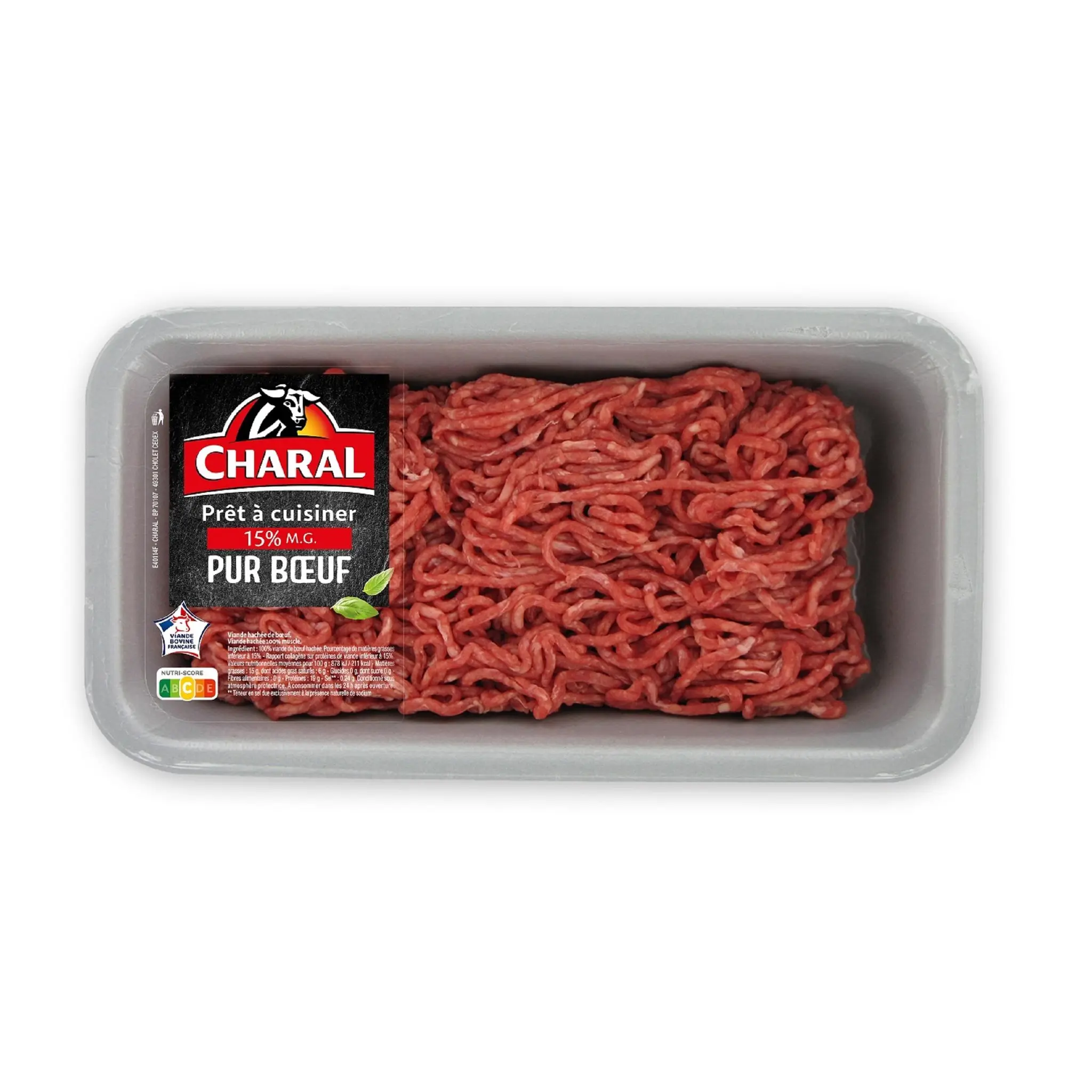 CHARAL Haché vrac pur boeuf 15% mg