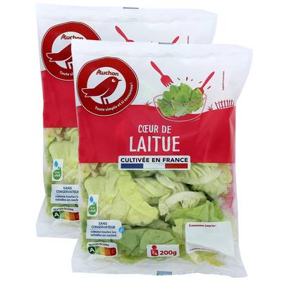 Auchan Coeur de Laitue Origine France, Lot de 2x200g