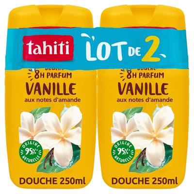 Tahiti Gel douche Vanille et Amande, lot de 2 x 250 ml