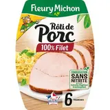 Fleury Michon Rôti de Porc Sans Nitrite, 6 tranches - 180g
