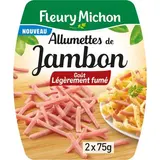 Fleury Michon Allumettes de jambon goût légèrement fumé, 2x75g