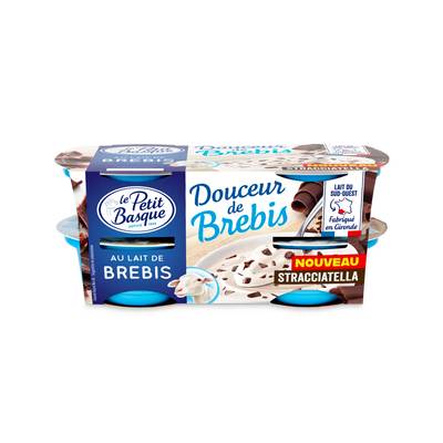 Le Petit Basque Yaourt au lait de brebis stracciatella, 4x100g