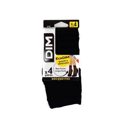 Dim Socquettes femme noires x4, Taille 35/41