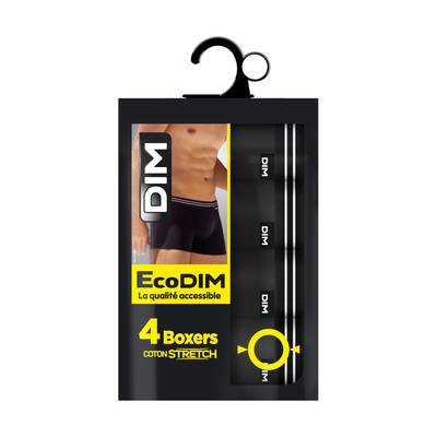 Dim Boxers Noirs Ecodim x4, Taille 5