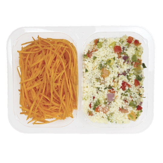 Duo de Crudité Carotte / Taboulé + Sauce 100% TOUT PRET