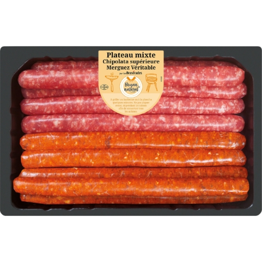 Plateau Mixte Chipolata Supérieure et Merguez Véritable LES BRASERADES
