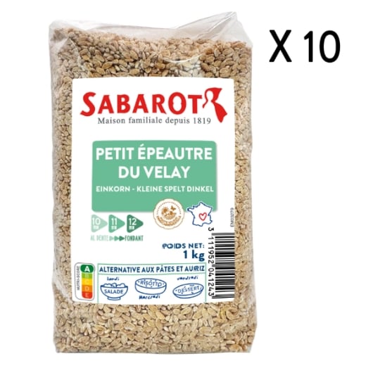 Sabarot - Lot X10 Petit Épeautre Du Velay Cuisson 10min - Sachet 1kg SABAROT