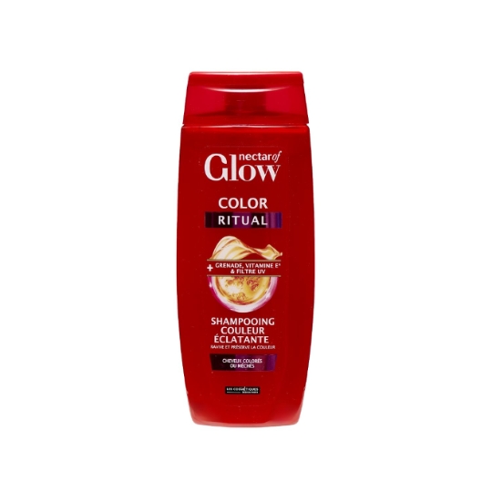 Shampooing Couleur Éclatante, Grenade, Vitamine E et Filtre UV, pour Cheveux Colorés ou Méchés NECTAR OF GLOW