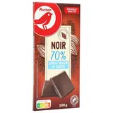 Auchan Tablette de chocolat noir 70% cacao, 100g