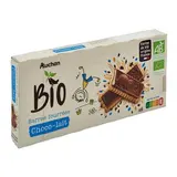 Auchan BIO Biscuits barres au chocolat fourrées au lait bio, 6 biscuits - 125g
