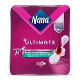 Nana Serviettes Hygiéniques avec Ailettes Ultra Régulier+ Flux Abondant Ultimate, 12 serviettes
