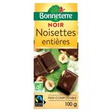 Bonneterre Chocolat Noir noisettes bio, 100g
