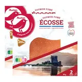 Auchan Saumon d'Écosse Fumé au Bois de Hêtre, Lot de 2x65g