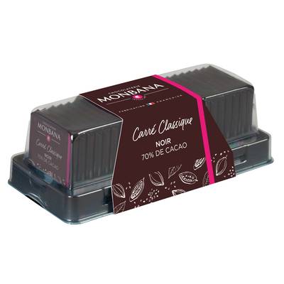 Chocolaterie Monbana Réglette 24 carrés chocolat Noir, 95g