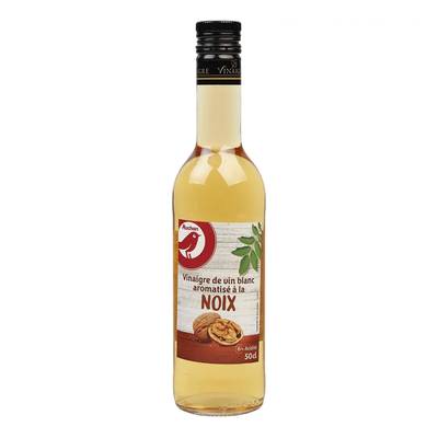 Auchan Vinaigre de vin blanc aromatisé à la noix, 50cl