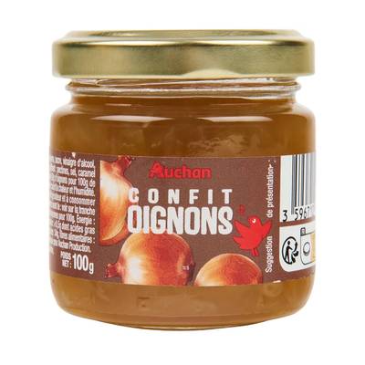 Auchan Confit d'Oignons en bocal, 100g