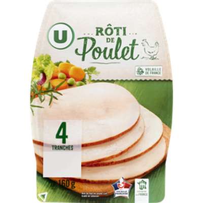 Rôti de poulet, U (4 tranches, 160 g)