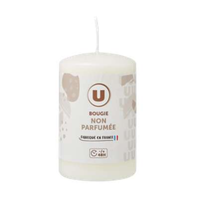 Bougie non parfumée blanc, U