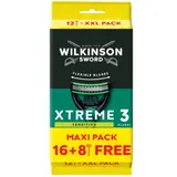 Rasoirs Jetables Xtreme 3 Pour Homme Peau Sensible Lames Flexibles Maxi Pack 16+8 Free WILKINSON