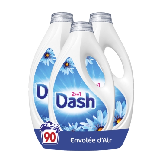 Lessive Liquide Envolée d'Air 90 Lavages DASH 2EN1