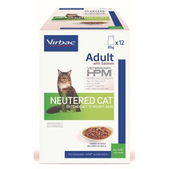Virbac Veterinary Hpm Chat Adult Neutered Saumon - 12 X 85 G VIRBAC