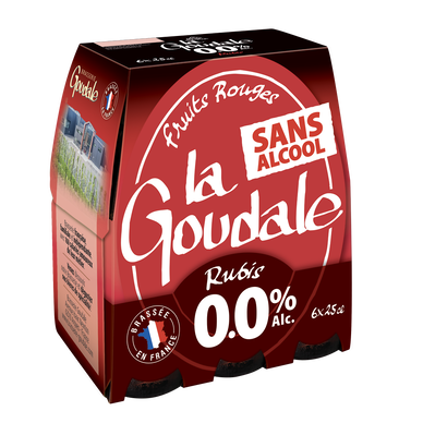 Bière sans alcool rubis LA GOUDALE - 0° - pack 6x25CL
