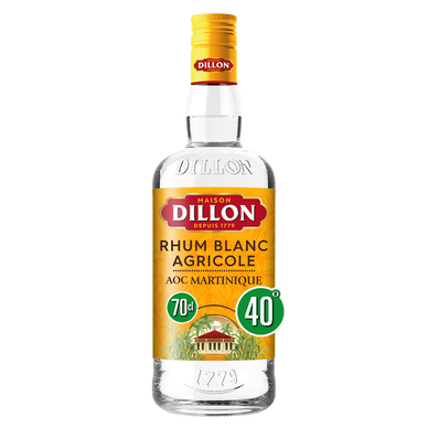 Rhum blanc agricole AOC de la Martinique DILLON, 40°, 70cl