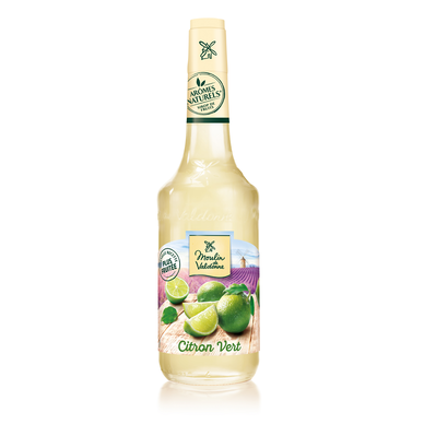 Sirop de citron vert MOULIN DE VALDONNE, bouteille en verre de 70cl