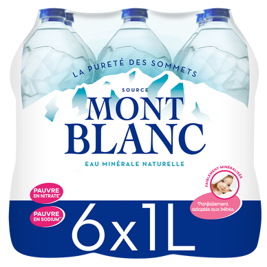 Eau minérale naturelle MONT BLANC, 6 bouteilles de 1 litre