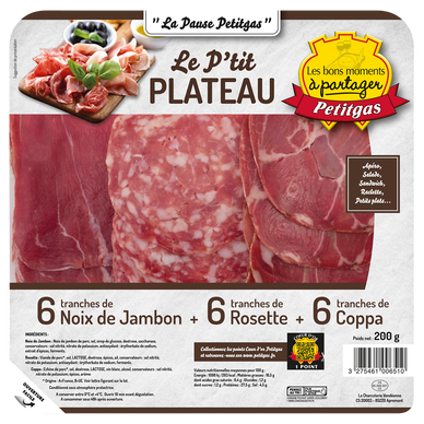 Plateau assortiment charcuterie PETITGAS  200g