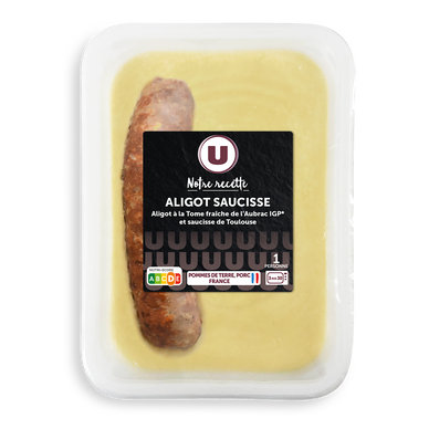 Aligot à la Tome fraîche de l'Aubrac IGP* et saucisse de Toulouse, 1part, 320g