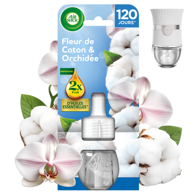 Recharge diffuseur électrique désodorisant Fleur de Coton & OrchidéeAIRWICK 19mL