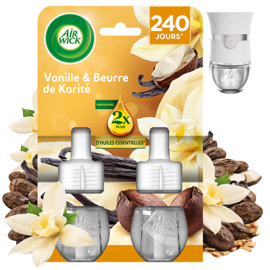 Recharge diffuseur électrique désodorisant AIRWICK vanille & karité x2