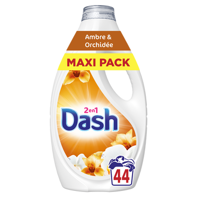 Lessive DASH 2en1 ambre & orchidée 44 lavages 1.98L