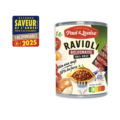 Ravioli bolognaise 100% boeuf PAUL & LOUISE, boîte de 400g