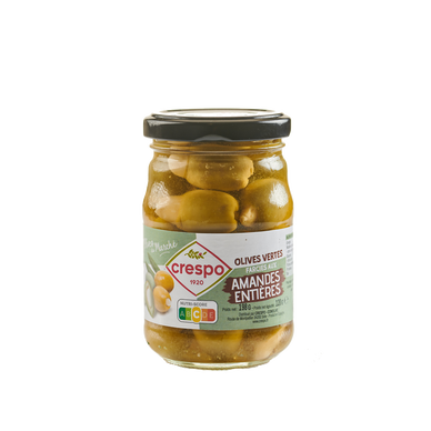 Olives vertes farcies amandes CRESPO, 120g