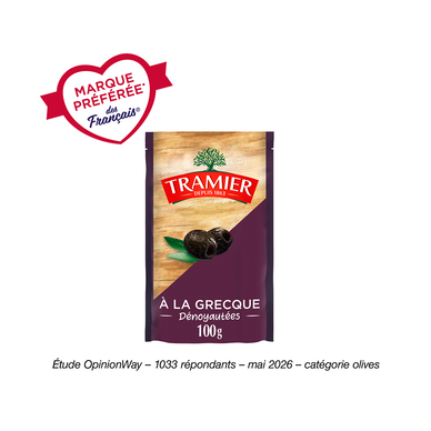 Olive noire dénoyautée à la grecque, TRAMIER, sachet de 100g