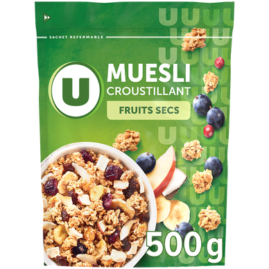 Céréales Muesli croustillant aux fruits secs paquet 500g