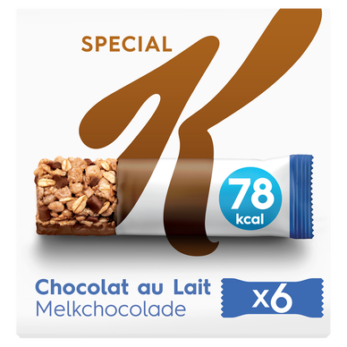 Barres Céréales SPECIAL  K KELLOGG'S Chocolat au lait, 6x20g