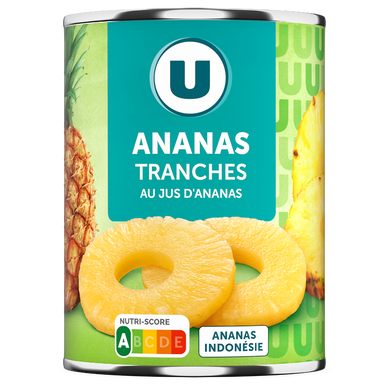 Ananas tranches entières - boîte de 10 - conserve 340g