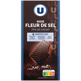 Chocolat noir dégustation 72% de cacao et fleur de sel Tablette de100g